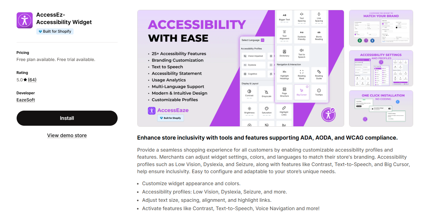 AccessEz‑ Accessibility Widget